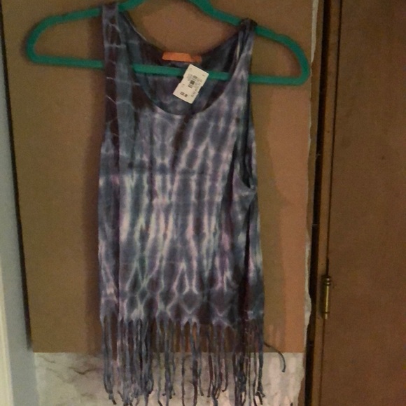 Tye Dye Fringe Bottom Top Size Small - Picture 1 of 3
